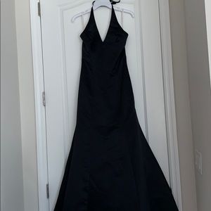 Black lace up Prom dress